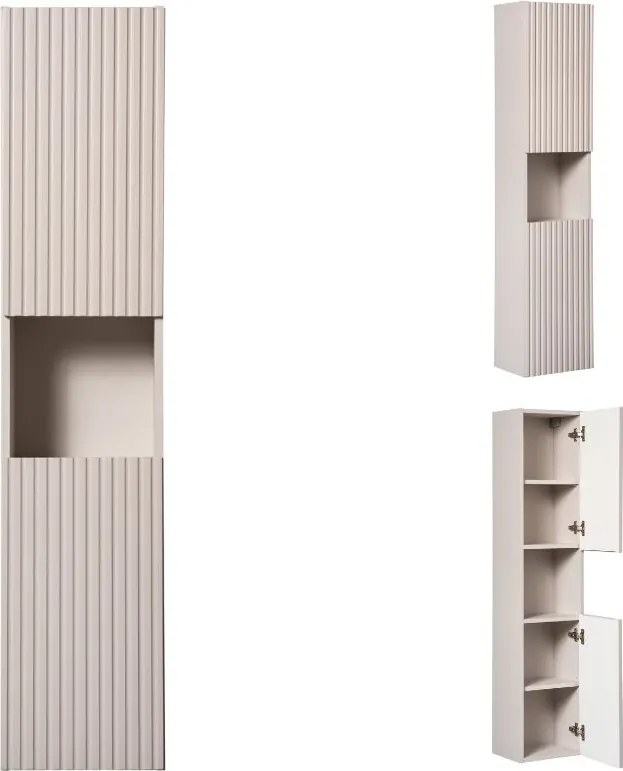 Zestaw Nova 668 kaszmir/dąb coast evoke - szafka 140 cm z umywalkami Beyond i słupek
