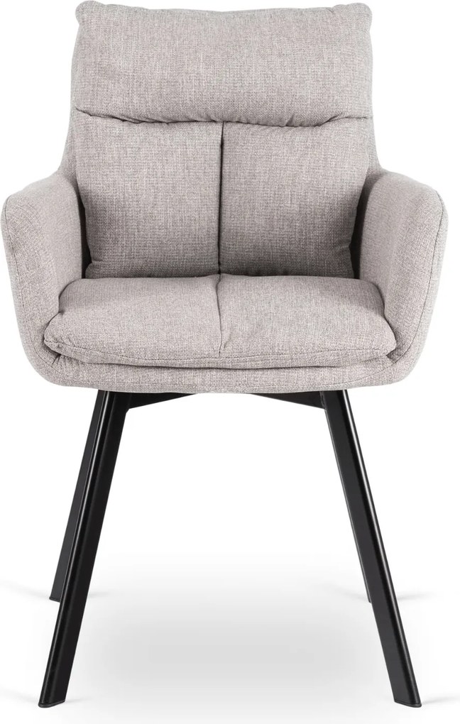 Krzesło Tapicerowane Obrotowe do Salonu CORTADO Szare Nowoczesne