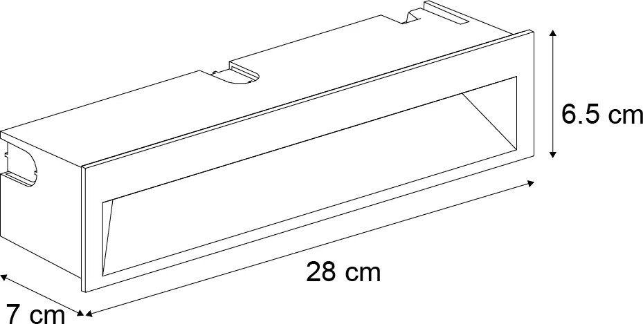 Zestaw 6 nowoczesnych, wpuszczanych lamp ściennych czarnych 28 cm z LED IP65 - Mert