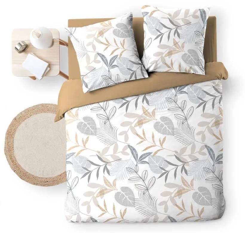 Żółto-biała pościel dwuosobowa 240x220 cm Kimberly – douceur d'intérieur