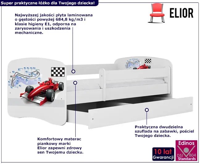 Łóżko dla chłopca z szufladą mix 80x180 E1-B97