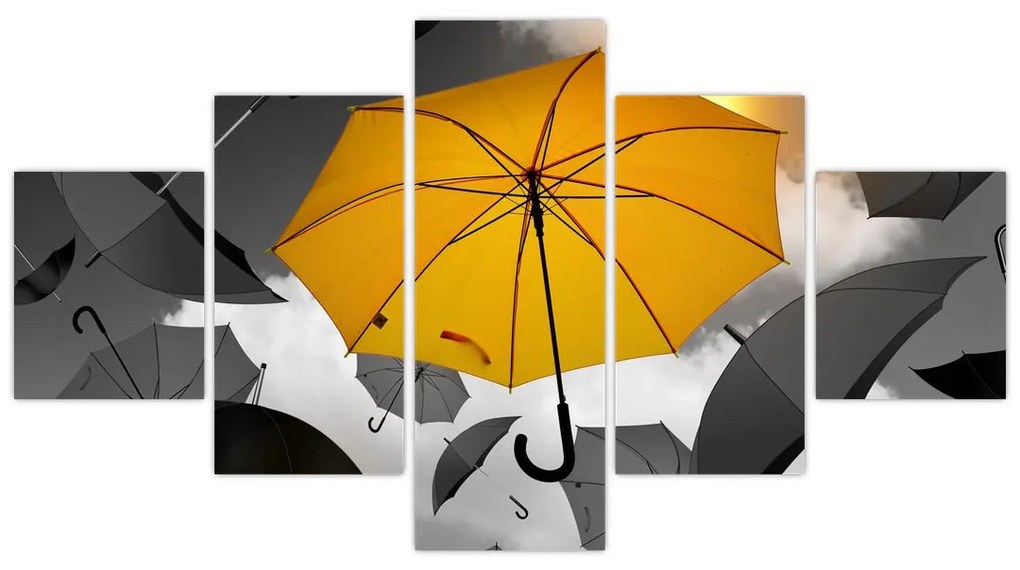 Obraz żółtego parasola (125x70 cm)