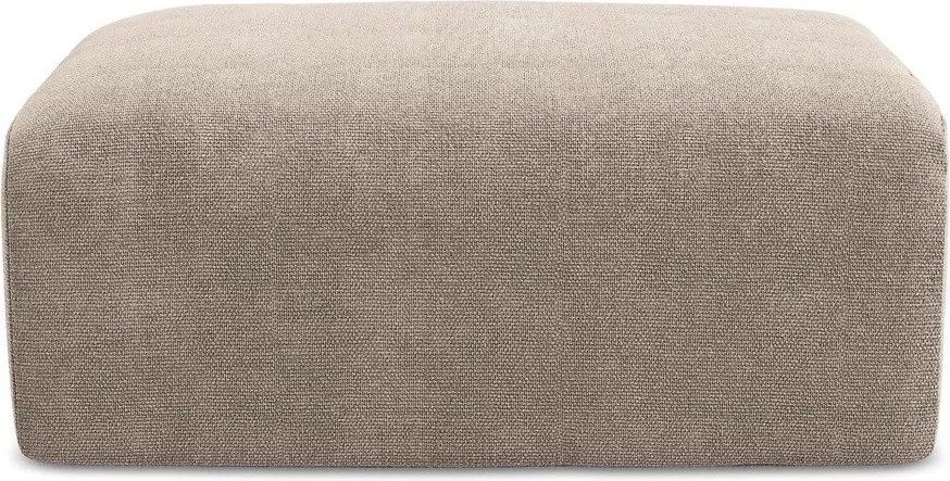 Beżowy podnóżek z tkaniny szenilowej Kona – Makamii