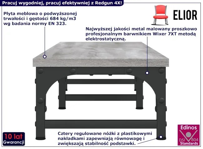 Nowoczesna półka na biurko szary dąb - Sharis 4X