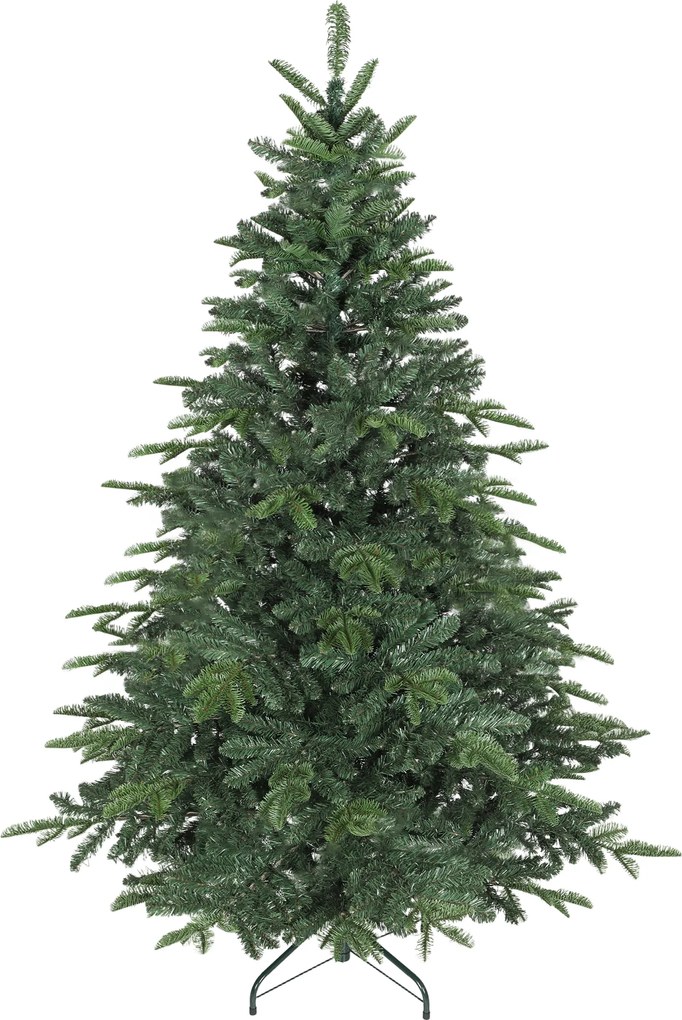 HOMCOM Sztuczna choinka z realistycznymi gałęziami, jodła ze składanym stojakiem, ognioodporna, tworzywo sztuczne, metal, zielony | Aosom PL