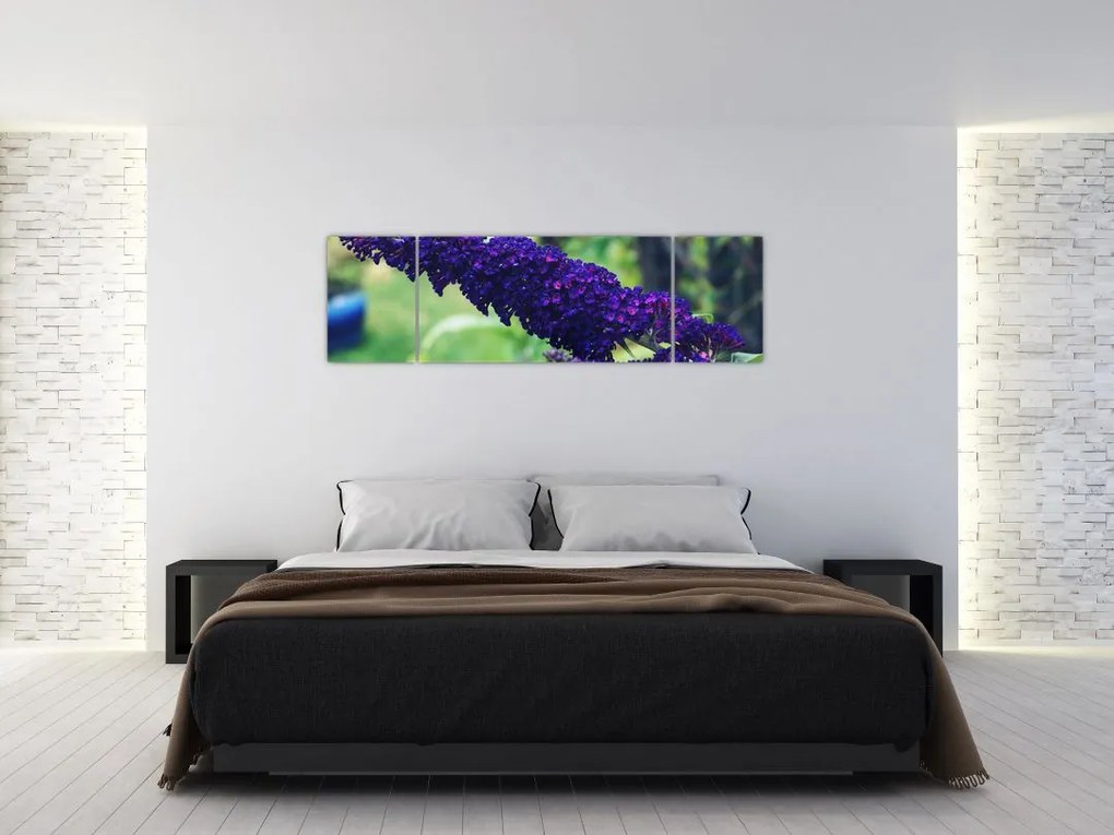 Obraz niebieskiego kwiatu (170x50 cm)