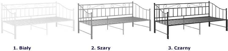 Czarne rozkładane łóżko metalowe 90x200 cm D1-F38