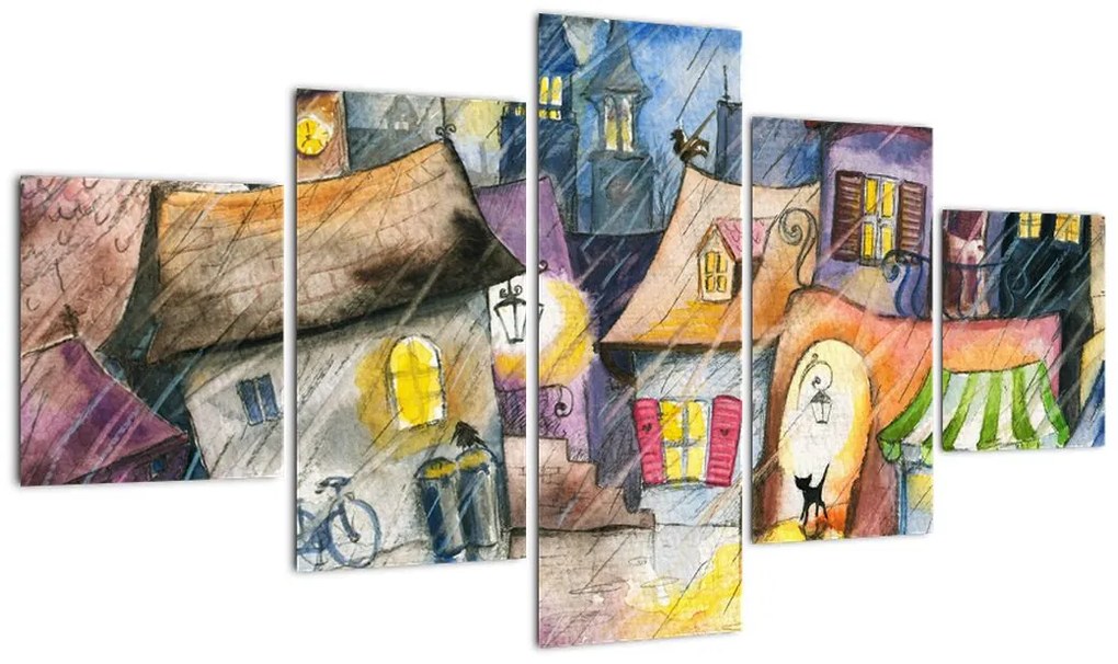 Obraz - Deszczowy wieczór (125x70 cm)