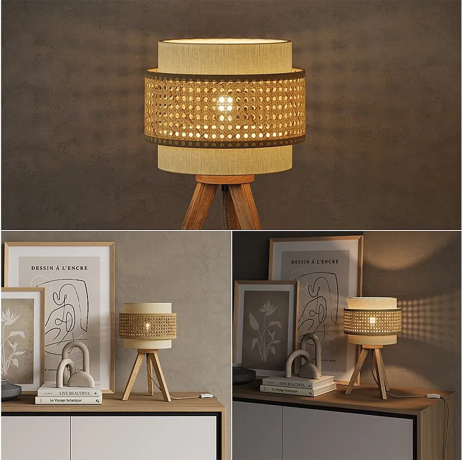 Lampa stołowa kremowy 26x26x45 morten