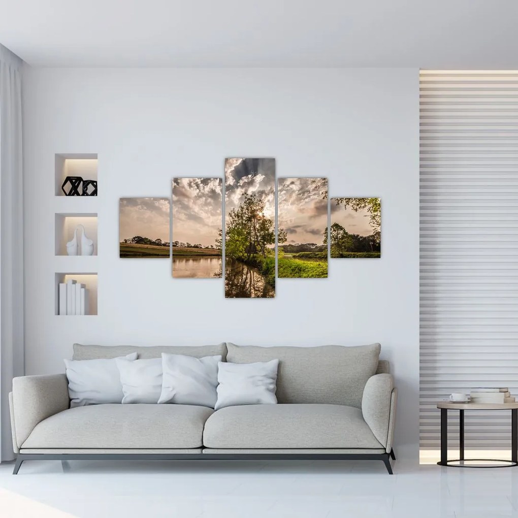 Obraz natury z promieniami (125x70 cm)