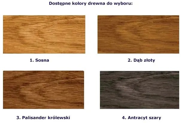 Czarny niski drewniany hoker loft Pedros 3X - 4 kolory