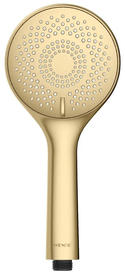 Plastikowa słuchawka prysznicowa z funkcją oszczędzania wody w kolorze matowego złota ø 11 cm Watersaving System – Wenko