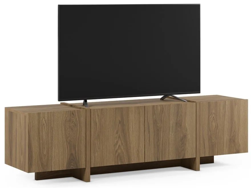 Szafka pod TV w dekorze dębu w naturalnym kolorze 180x55x35 cm Volia – Marckeric