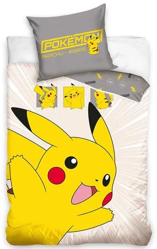 Carbotex Bawełniana pościel dziecięca PokémonPikachu w promocji, 140 x 200 cm, 70 x 90 cm