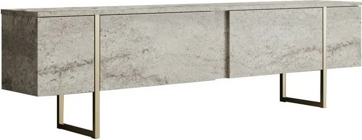 Stolik pod telewizor Luxe Travertine and Gold