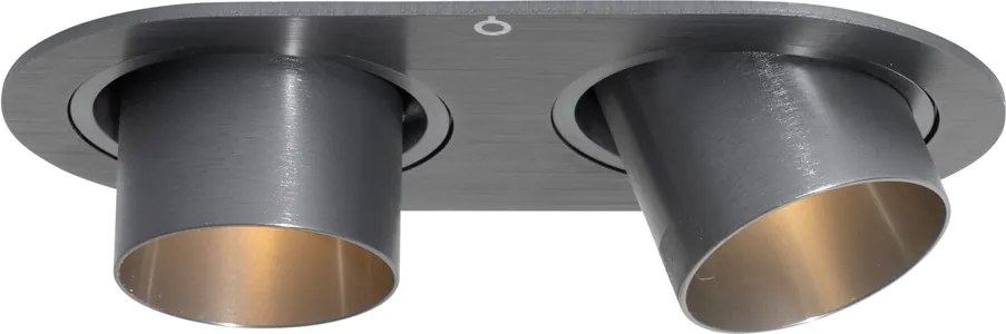 Zestaw 6 reflektorów wpuszczanych Gunmetal GU10 35mm z regulacją nachylenia 2-punktowe - Installa