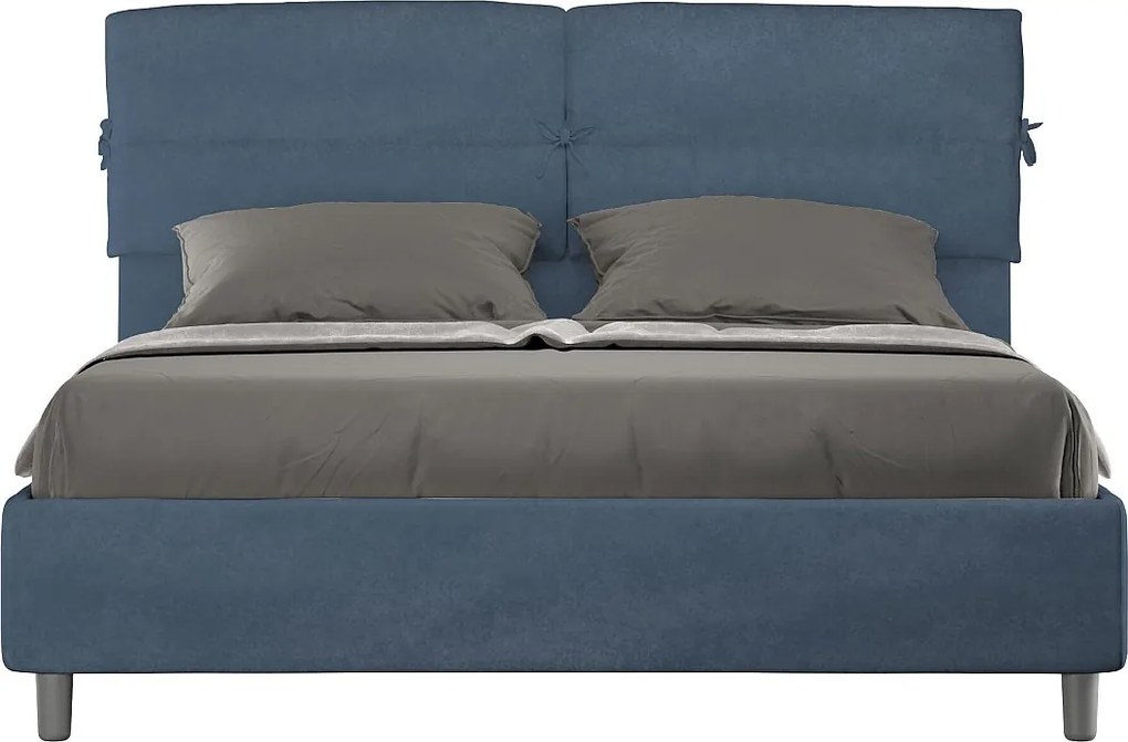 Łóżko bez stelaża tapicerowane 160x200 microfibra Niebieski Nandy