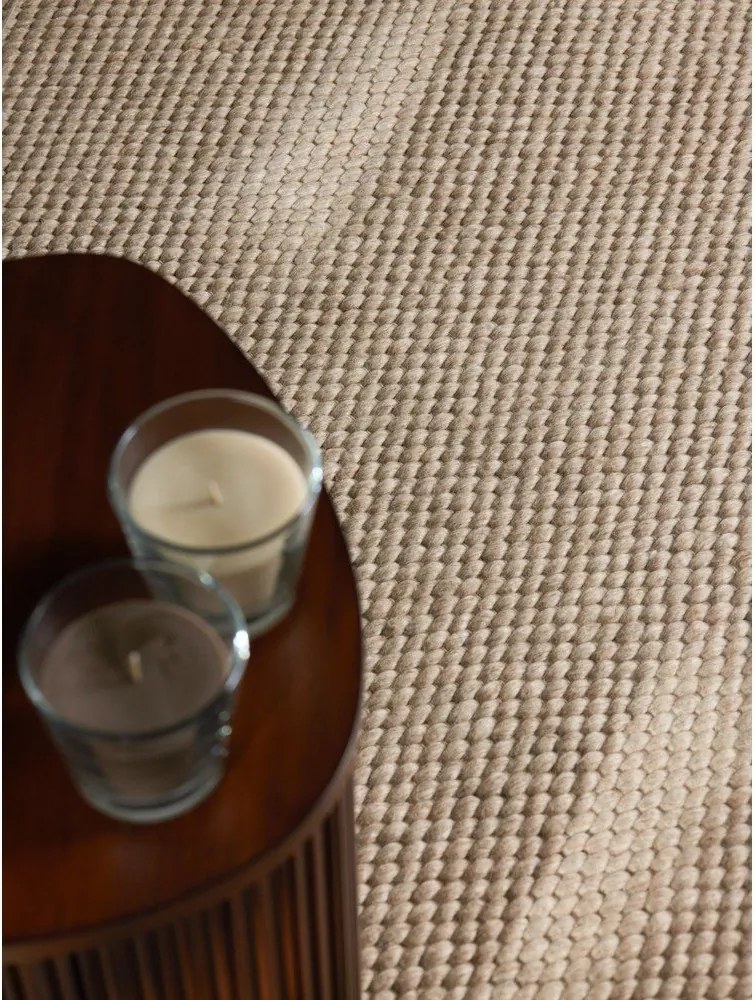 Beżowy wełniany okrągły dywan tkany ręcznie ø 160 cm Lyon Beans – Elle Decoration