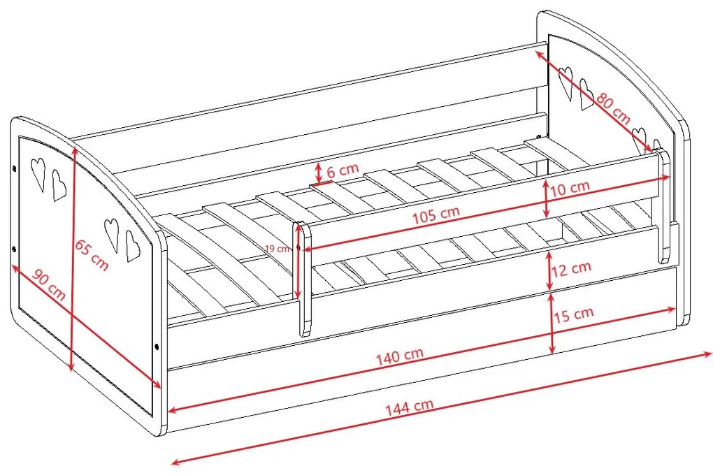 Łóżko dziecięce z materacem Nolia 2X 80x140 - białe