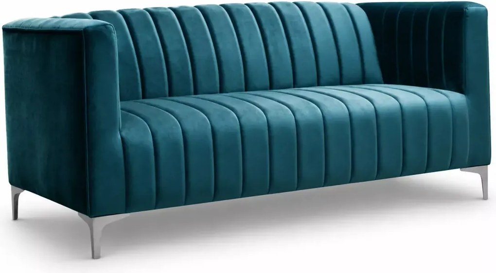 Sofa dwuosobowa Averio II z ozdobnymi przeszyciami w stylu glamour