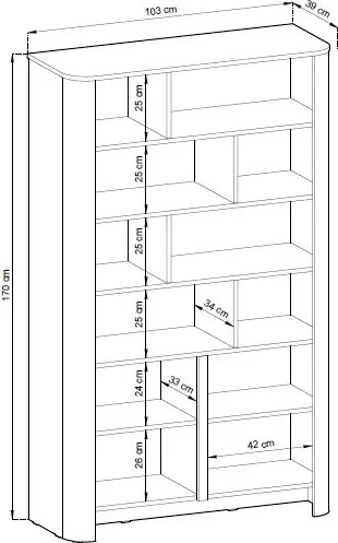 Kaszmirowy regał na książki z szafką P4-K05