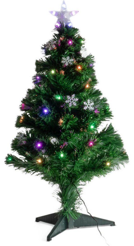 Sztuczna choinka z oświetleniem i gwiazdą, 90 cm