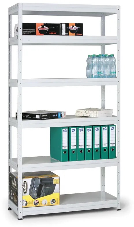Regały metalowy z półkami, 175 kg, 1770 x 900 x 600 mm, biały