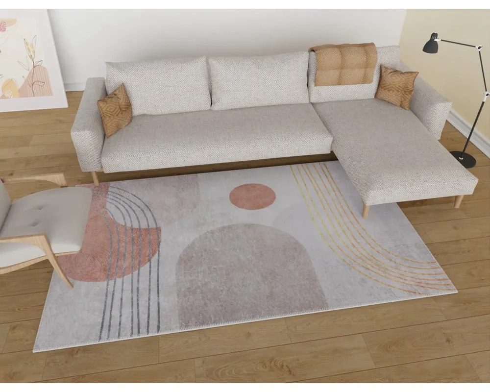 Pomarańczowo-kremowy dywan odpowiedni do prania 50x80 cm – Vitaus