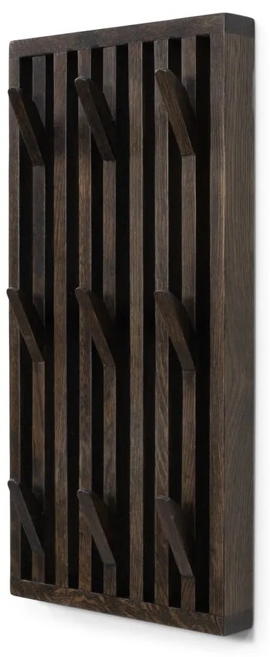 Ciemnobrązowy wieszak ścienny z litego drewna dębowego 24 cm Parco – Spinder Design