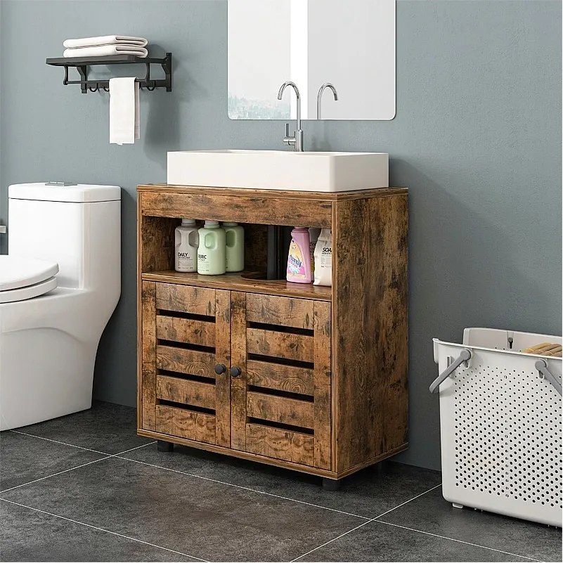 Szafka łazienkowa stojąca pod umywalkę zlew z półkami regał z drzwiami 60cm