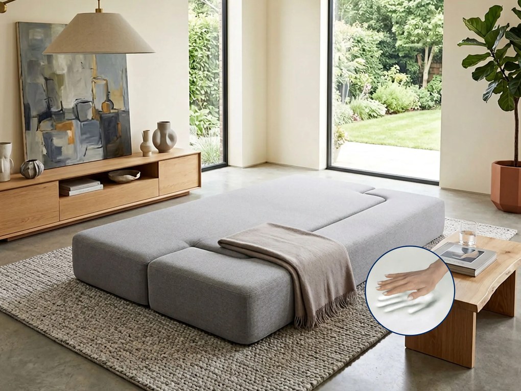 Sofa-materac 2w1 jasnoszara szary