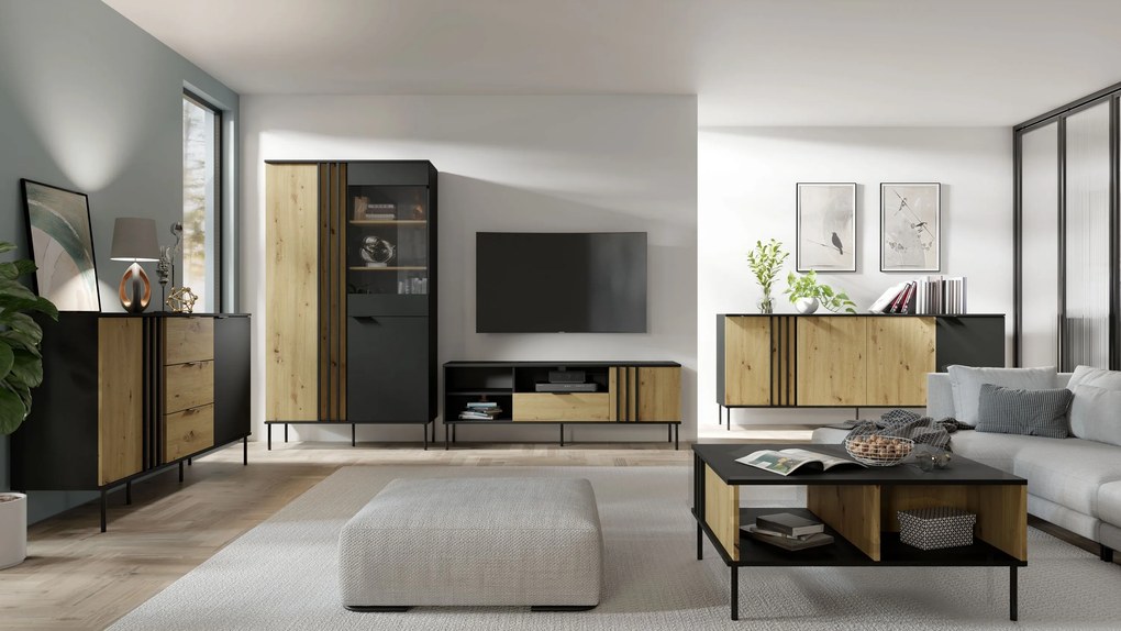 Komoda MERIDIAN 165,1 cm do Salonu Sypialni Dąb
