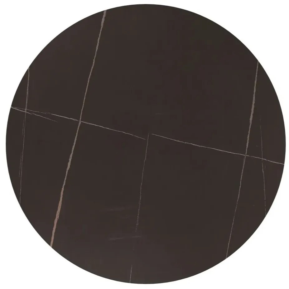 Stół okrągły ESPERO 80x80 czarny marmur/czarny SIGNAL