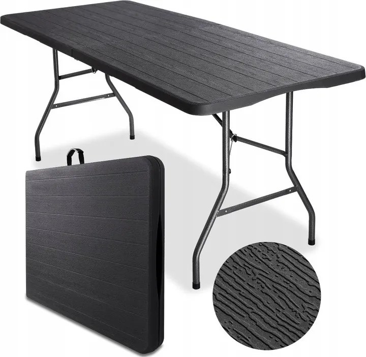 Stół cateringowy CATERON 70x180 cm, brązowy