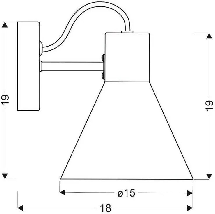 Czarny industrialny metalowy kinkiet - K105-Rago