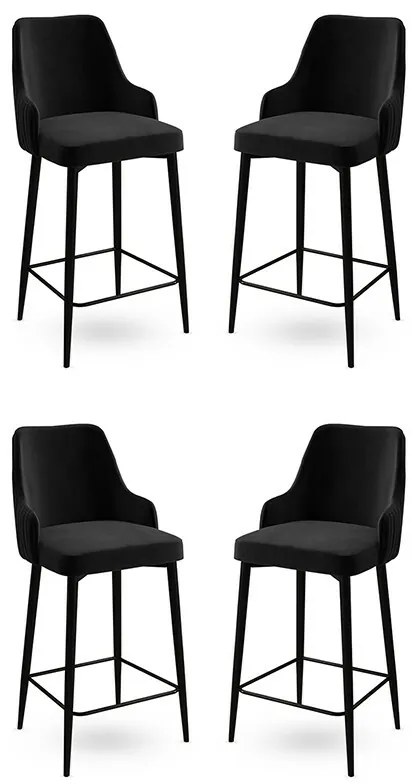 Zestaw krzeseł barowych Enox Black, 4 szt., 4 szt.
