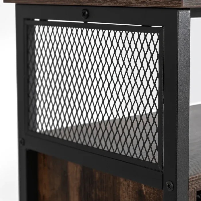 Komoda ARLO 100 cm z Półkami Dąb Rustykalny/Czarny Loft