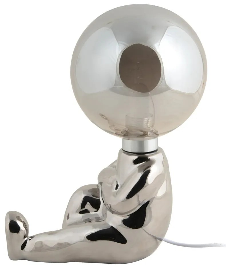 Lampa stołowa LED ze ściemniaczem w kolorze srebra ze szklanym kloszem (wysokość 22,5 cm) Joey – Leitmotiv