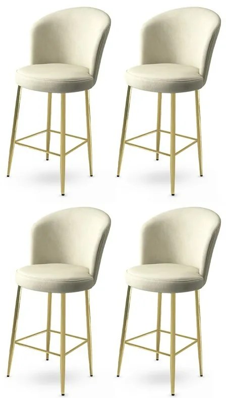 Zestaw krzeseł barowych Alte Cream and Gold, 4szt., 4 szt.