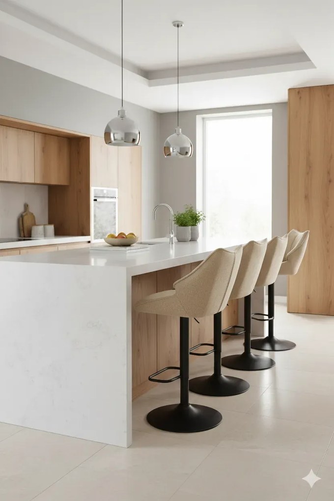 Beżowy tapicerowany hoker z regulacją C4-M44