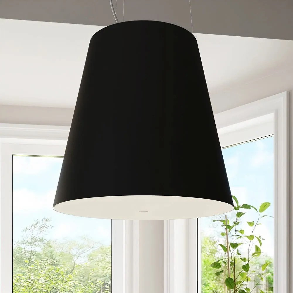 Czarna lampa wisząca ze szklanym kloszem ø 50 cm Tresco – Nice Lamps