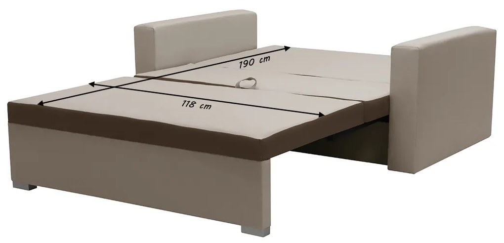 Sofa kanapa 2 os z funkcją spania ASTO3 Brązowy/Beżowy