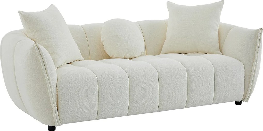 Kanapa 3-osobowa z beżowej tkaniny teksturowanej GONOLON