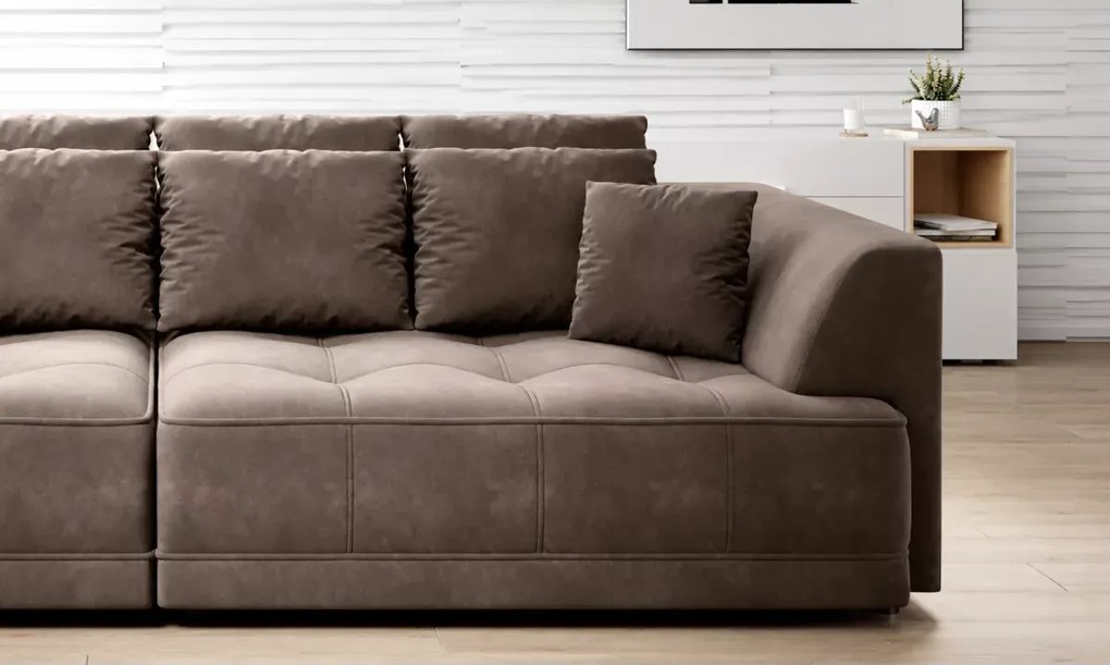 Sofa z elektrycznie wysuwanym siedziskiem Tiga - duża kanapa do pokoju gościnnego