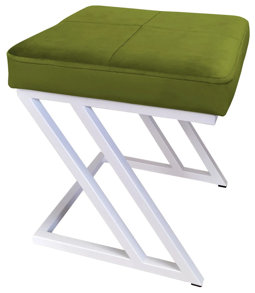 Pufa ZETA LOFT taboret podnóżek podstawa biała BL75