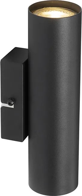 Nowoczesna inteligentna lampa ścienna czarna w komplecie z 2 żarówkami Wi-Fi GU10 - Jeana