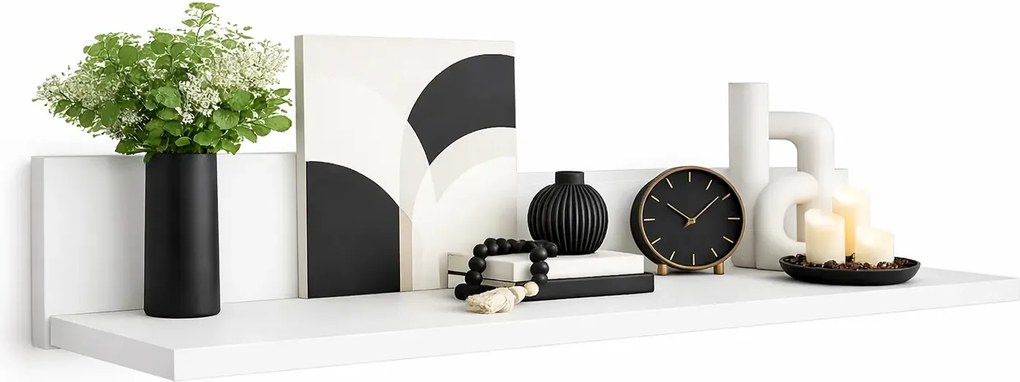 Biała Minimalistyczna Półka 60 Cm D4-L37