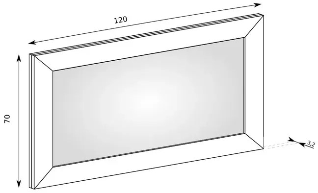 Lustro ścienne 70x120 w ramie dąb lefkas C3-G38