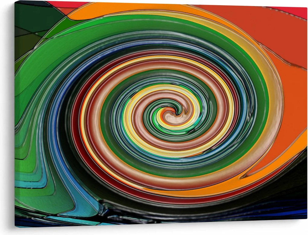 Abstrakcyjny obraz - kolorowa spirala (70x50 cm)