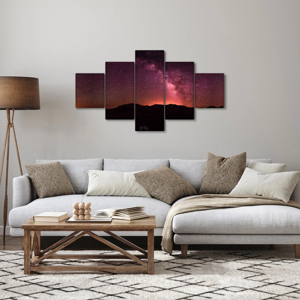 Obraz różowej Drogi Mlecznej (125x70 cm)